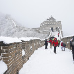 BEIJING, CHINA - NOVEMBER 22:  Tourists visit the Mutianyu Great Wall covered in snow at Huairou District on November 22, 2015 in Beijing, China.  (Photo by Lintao Zhang/Getty Images)